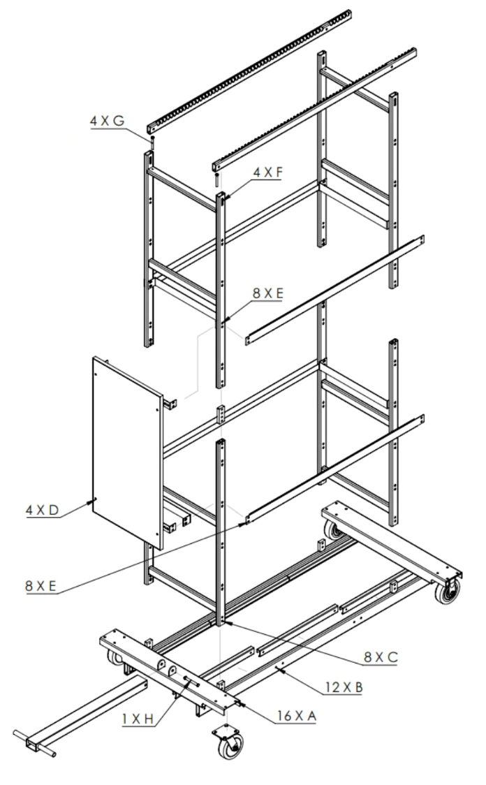 Industrial cart in manufacturing facility